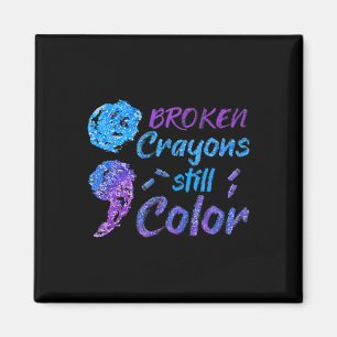 Aimant Crayons cassés Couleur encore Mois de sensibilisat