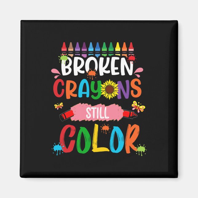 Aimant Crayons cassés Couleur encore Sensibilisation à la (Devant)