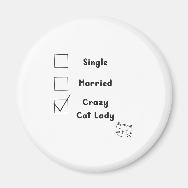 Aimant Crazy Cat Lady Cat Maman Cadeau (Devant)