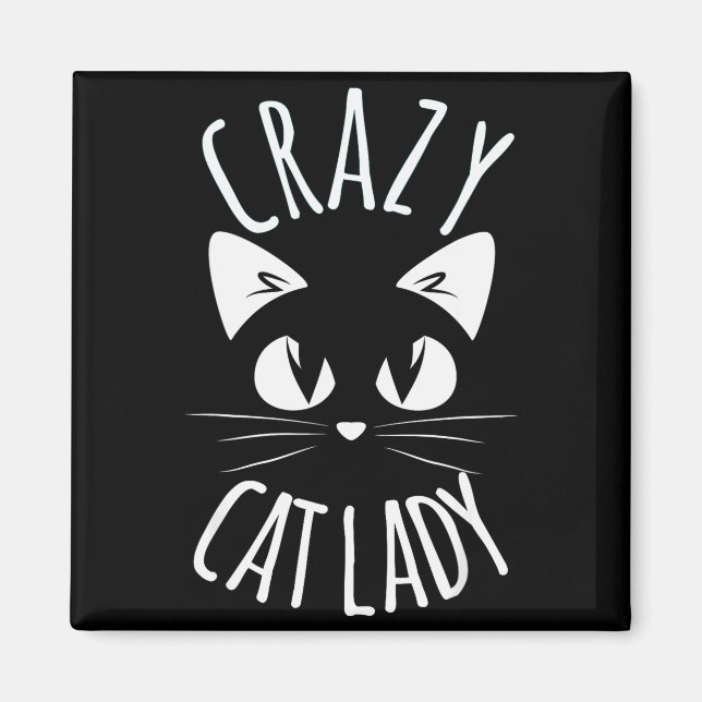 Aimant Crazy Cat Lady Funny Fur Mom Mother's Day Christma (Devant)