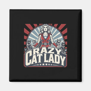 Aimant Crazy Chat Lady Kamala Harris Femmes fortes