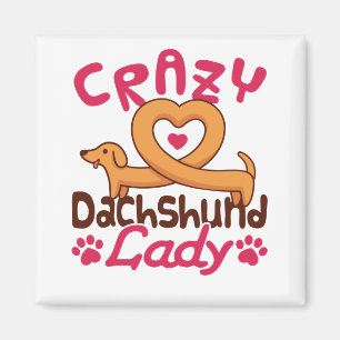 Aimant Crazy Dachshund Lady Doxie Maman