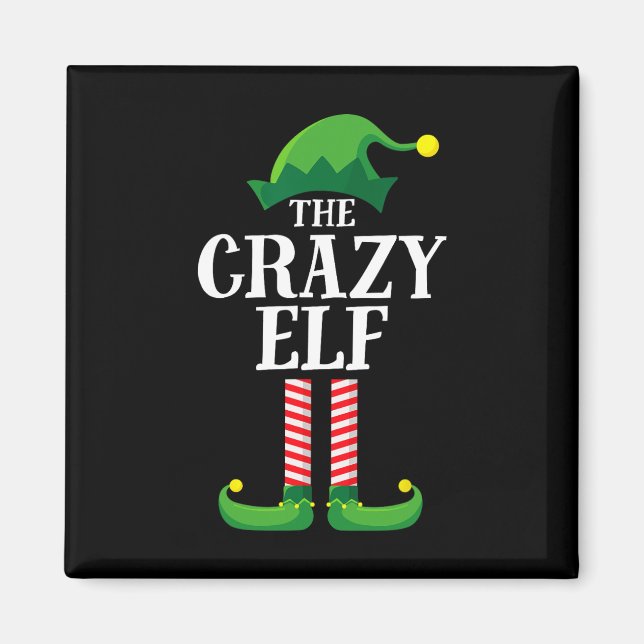 Aimant Crazy Elf Matching Family Group Christmas Party (Devant)