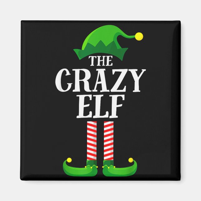 Aimant Crazy Elf Matching Family Group Christmas Party Py (Devant)