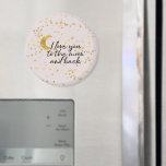 Aimant Cream Gold I love you to the moon confetti<br><div class="desc">Cream Blush Gold I love you to the moon confetti</div>