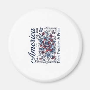 Aimant Création de chemise florale vintage patriotique am