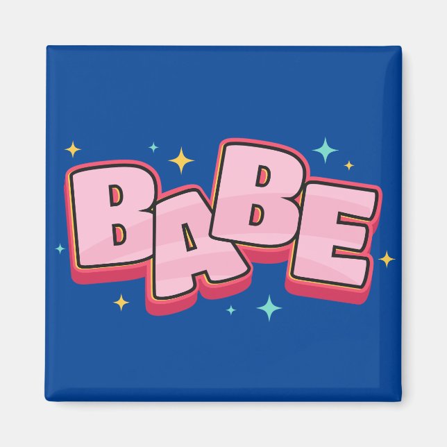 Aimant Création de texte Babe (Devant)