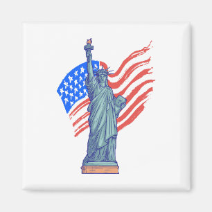 Aimant Création patriotique vintage pour le 4 juillet
