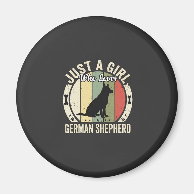 Aimant Création pour fille amoureuse de Berger Allemand ( (Devant)