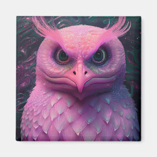 Aimant Créature hybride Murloc/Chouette rose