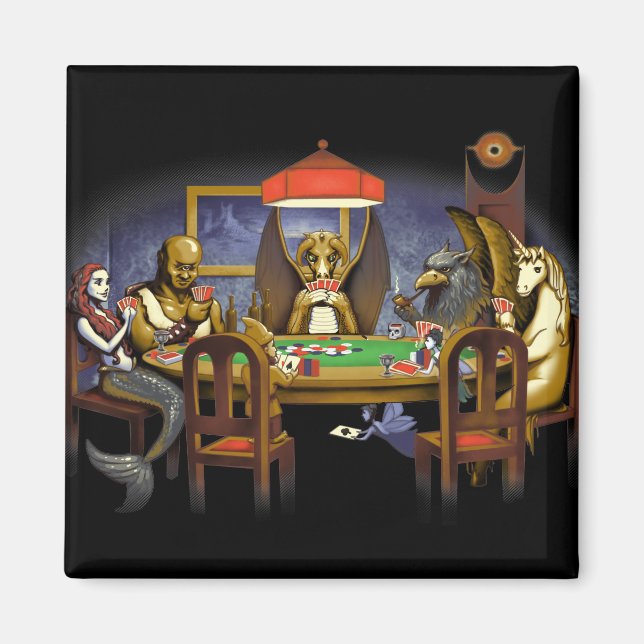 Aimant Créatures Mythiques Jouer Au Poker (Devant)