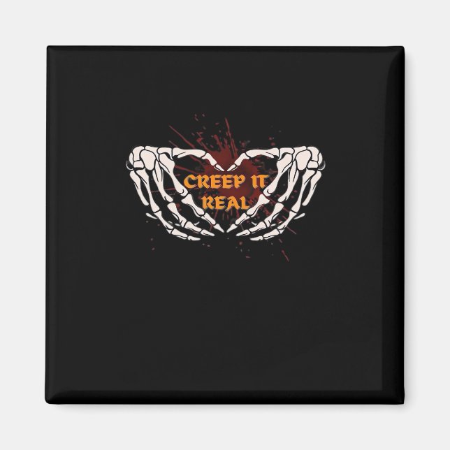Aimant Creep It Real, Skeleton Mains Montrant Le Coeur (Devant)