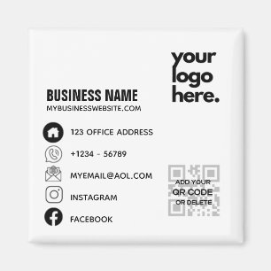 Aimant Créer son propre code QR Logo d'entreprise Social 