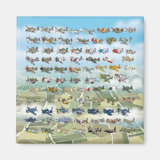 Aimant créer votre propre caricature d'avion (Devant)