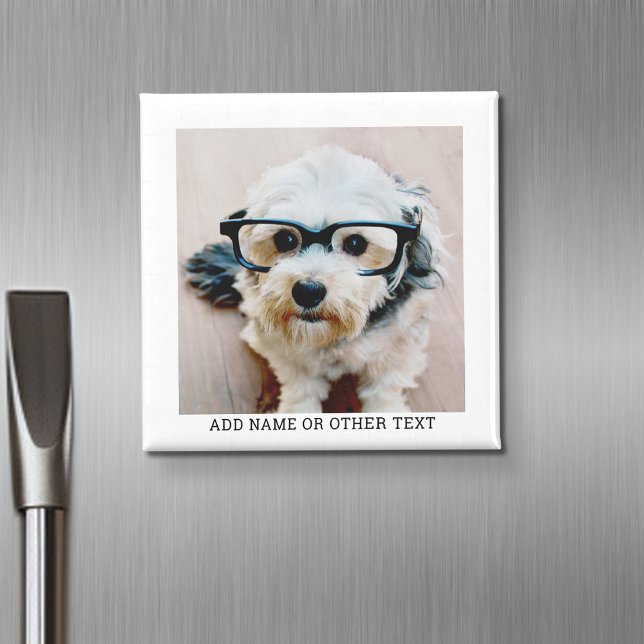 Aimant Créer votre propre Galerie de photos simple bordur (Personalized fridge magnet with photos and custom text)