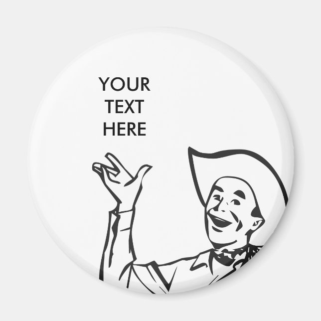 AIMANT CRÉEZ VOS PROPRES CADEAUX DE COWBOY RETRO (Devant)
