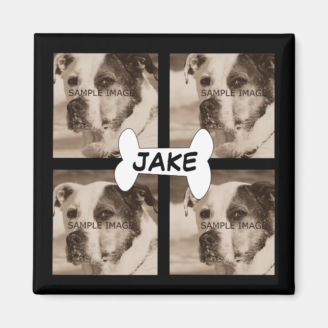 Aimant Créez votre | 4 Photos de chien d'animaux de compa (Devant)