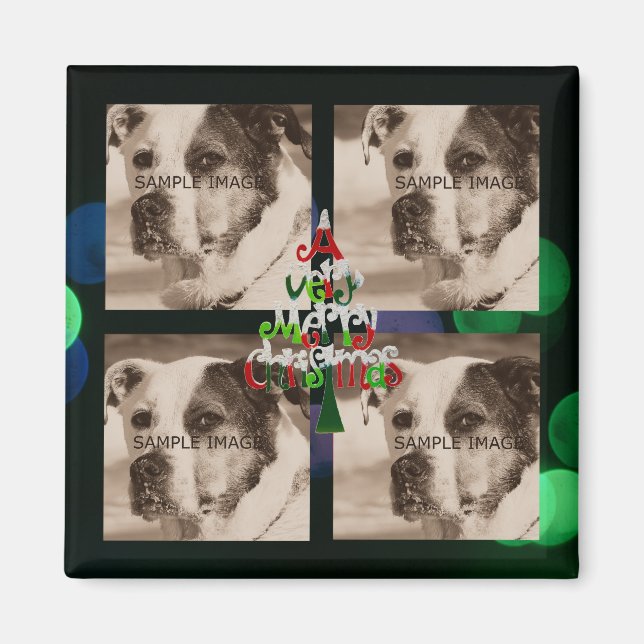 Aimant Créez votre propre 4 Photo Instagram Noël (Devant)