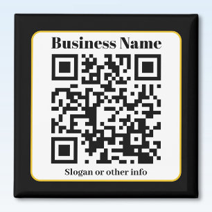 Aimant Créez votre propre code QR Bordure noire blanche