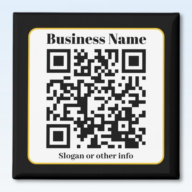 Aimant Créez votre propre code QR | Bordure noire blanche (Créateur téléchargé)