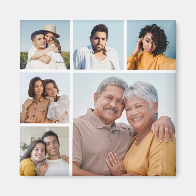 Aimant Créez votre propre collage de 6 photos  (Devant)