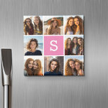 Aimant Créez votre propre collection Instagram Monogramme<br><div class="desc">Vous pouvez utiliser 8 photos carrés ou Instagram pour cette conception. Utilisez 8 photos carrés pour créer un cadeau unique et personnel. Ou vous pouvez garder le chiot hipster et faire un gardien branché. Si vous avez besoin d'ajuster les images,  cliquez sur l'outil personnaliser pour apporter des modifications.</div>