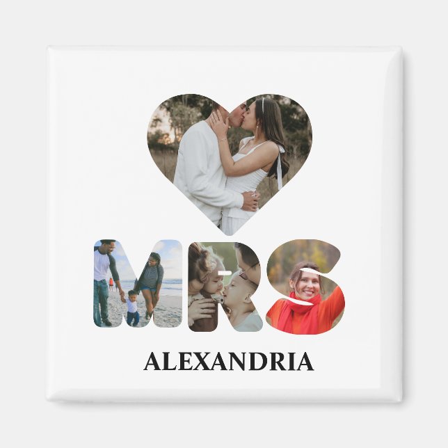 Aimant Créez votre propre couple Mr et Mrs photo Matching (Devant)