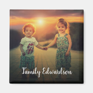 Aimant Créez votre propre nom de monogramme photo de fami