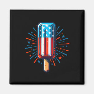 Aimant Crème Glacée 4 Juillet Drapeau Américain Patriotiq