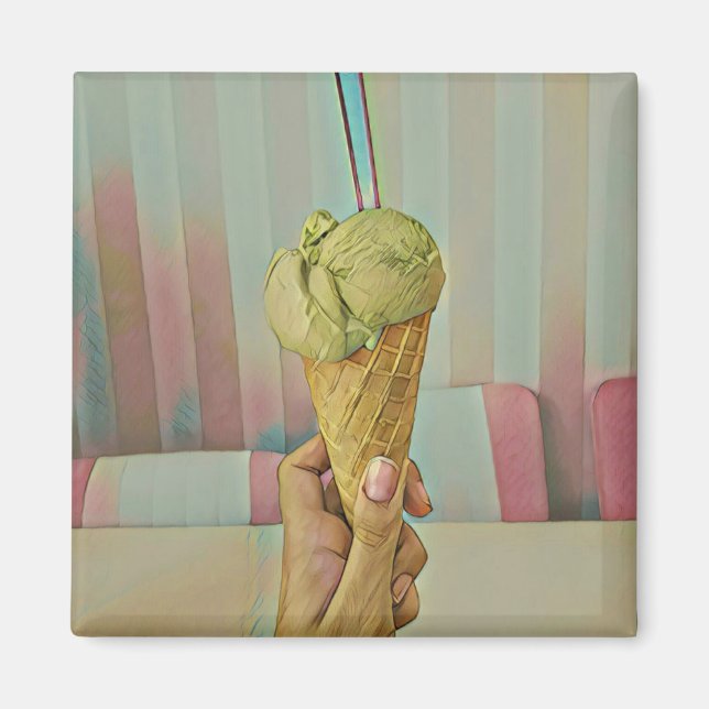 Aimant Crème glacée au chocolat (Devant)