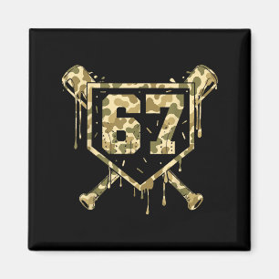 Aimant Crème glacée de baseball Camo Drip Numéro 67 Joueu