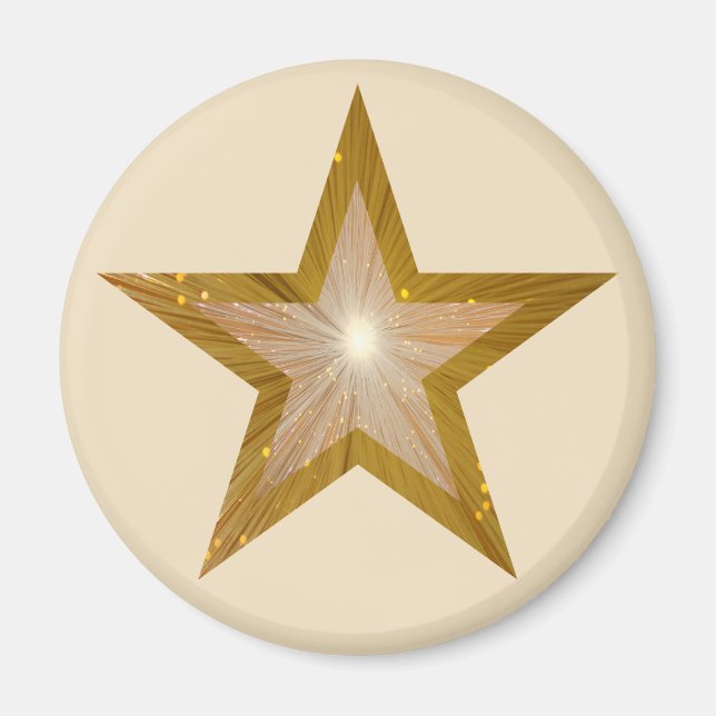Aimant Crème ronde magnétique du réfrigérateur Gold Star (Devant)