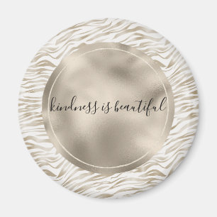 Aimant Crème Zen Blanc cacao Brown Zebra Imprimer