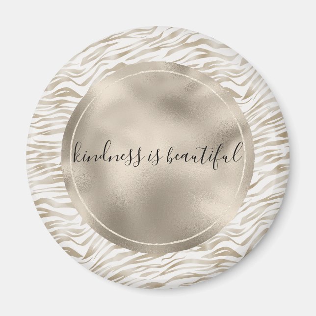 Aimant Crème Zen Blanc cacao Brown Zebra Imprimer (Devant)