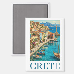 Aimant Créte Grèce vintage paysage de voyage méditerranée