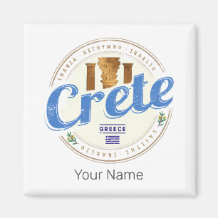 Aimant Crète Île Grèce Retro Vintage Vacances Souvenir