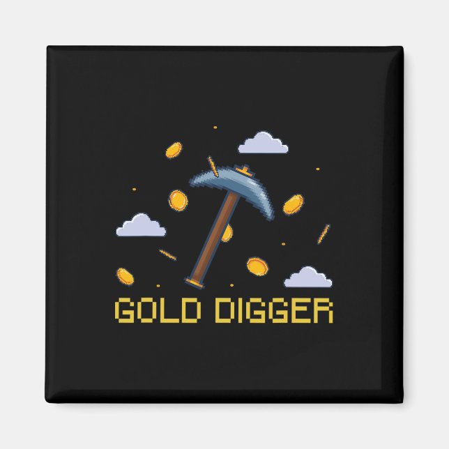 Aimant Creuse d'or Chasse au trésor creuser d'or Pixelate (Devant)
