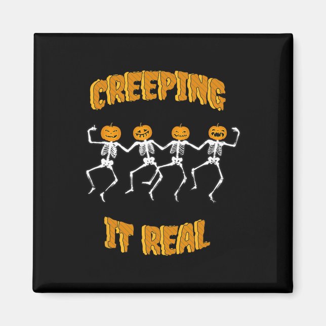 Aimant Crever Vrai Squelette Halloween Jack'o Lanterne (Devant)