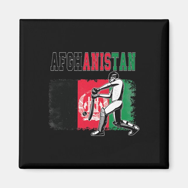 Aimant Cricket avec l'équipe du drapeau afghan Supporter  (Devant)