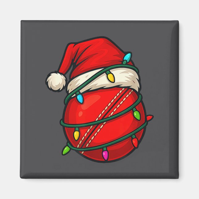 Aimant Cricket Ball With Santa Hat Funny Christmas Xmas G (Devant)