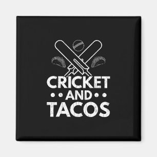 Aimant Cricket Et Tacos Joueur Entraîneur Drôle Graphique