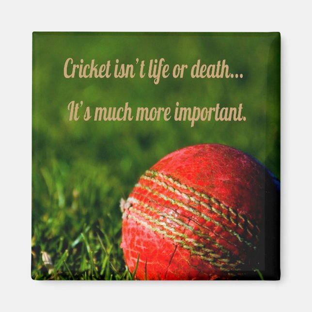 Aimant Cricket Red Ball Funny Motivational (Devant)