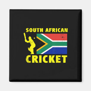 Aimant Cricket sud-africain avec drapeau de l'Afrique du
