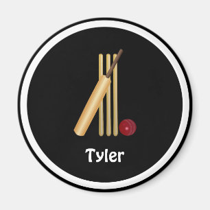 Aimant Cricket - Wicket, chauve-souris et balle, modèle