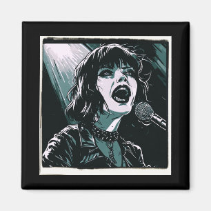 Aimant Crie-le à haute voix Punk Rocker Pop Art Rétro Sar