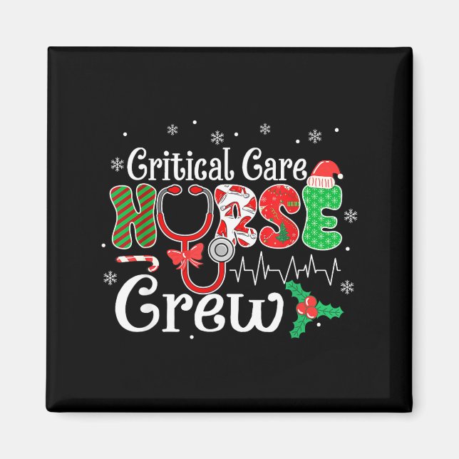 Aimant Critical Care Nurse Crew Stethoscope Santa Hat Chr (Devant)