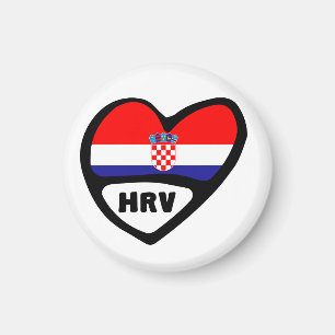 Aimant Croatie Code du pays Drapeau Coeur Hrvatska