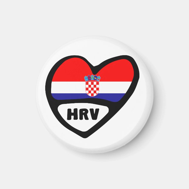 Aimant Croatie Code Pays Drapeau Coeur Hrvatska (Devant)