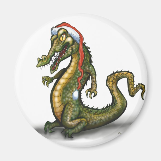 Aimant Crocodile de Noël (Devant)