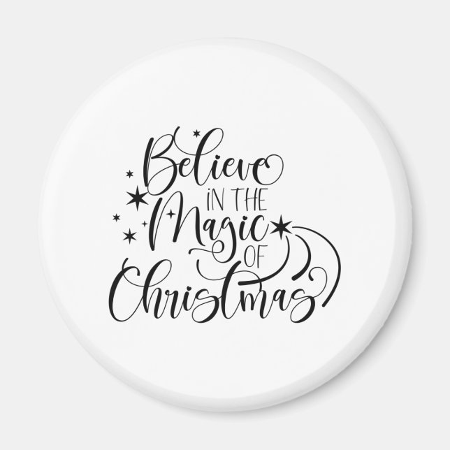 Aimant Croire À La Magie De Noël - Calligraphie (Devant)